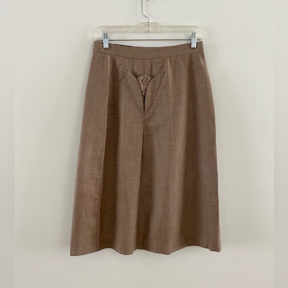 60s/70s Light Brown/Tan Aljean Canada Midi Skirt - Picture 1 of 5
